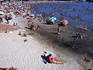 Sunbathers and swimmers on Ramirez beach.