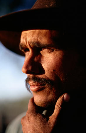 Portrait of Aboriginal stockman.