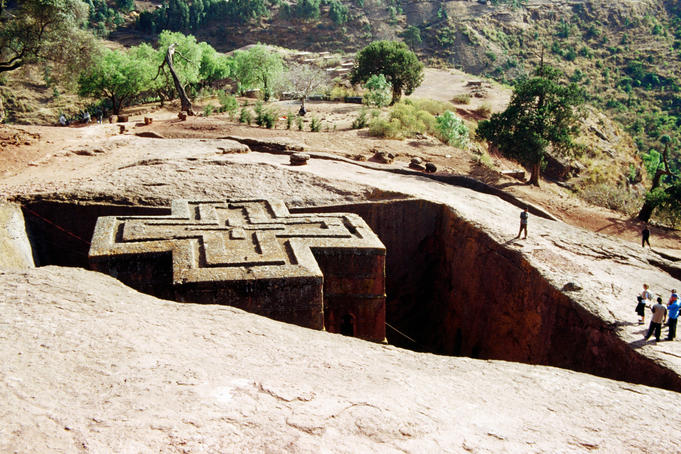 Bet Giyorgis (Place of George) rock-hewn church.