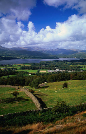 Originally Englands largest lake, Lake Windemere from Orrest Head - Lake District National Park, Cumbria