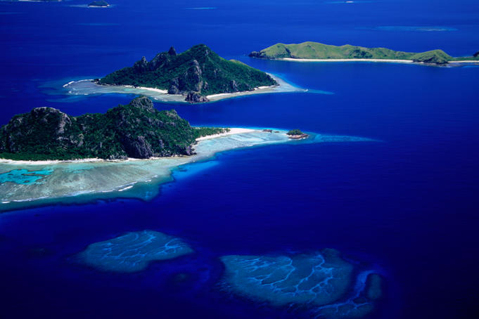 Aerial view of islands.