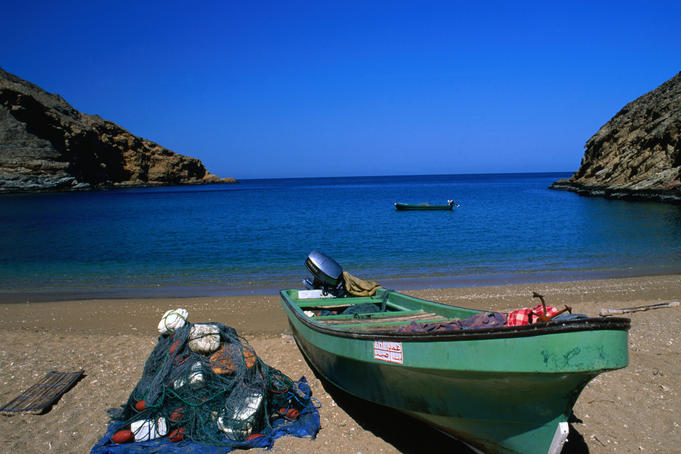 Fishing boats moored in south Muscat.