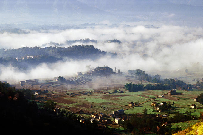 Morning cloud in Kathmandu valley.