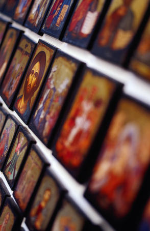 Ancient religious art replica souvenirs.
