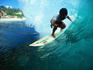 Local surfer in the tube, Bukit Peninsula.