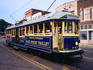 One of the ex-Melbourne restored trams (called street cars in the U.S.A.) now running a route beside the Mississippi River in downtown Memphis - Tennessee