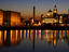 Night view of Albert Dock and the 'Three Graces'.