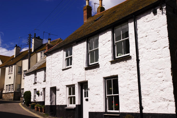 White-washed houses in Mousehole.