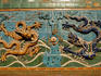 Detail of two glazed tile dragon on Nine-Dragon Screens, Beihai Park.