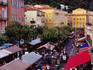 Overhead of restaurants on Cours Saleya in the old town.