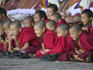 Young monks watching Tshechu Festival celebration at Wangdue Phodrang Dzong.