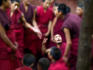Tibetan student monks debating, Qiangbalin Temple.