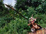 An Orang Ulu Warrior re-enacting battle at the Sarawak Cultural Village.