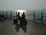 People sitting on Wolmido Promenade.