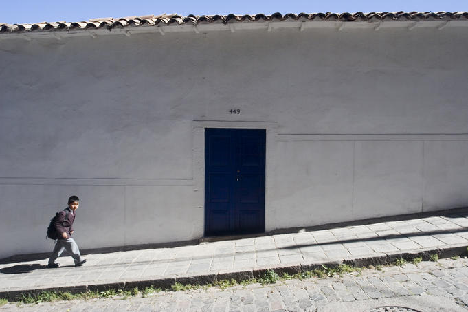 House built on steep upper reaches of Calle Suecia.