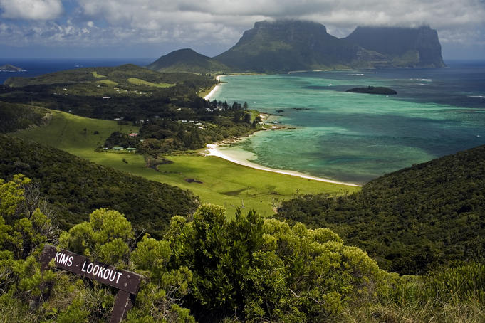 Mountains and coastline from Kims Lookout.
