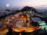 Overhead of open-air theatre of Lykavittos hill, each summer hosts musical, theatrical performances in evenings.