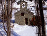 Little chapel in Arinsal Village, Pyrenees.