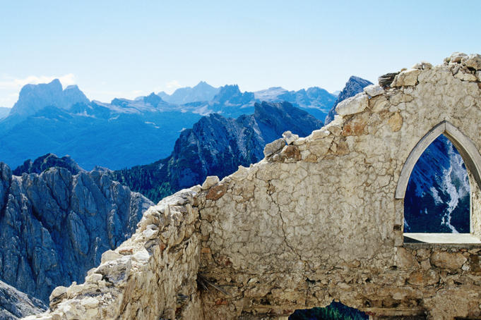 Ruined building, Via Ferrata Cristobal, Cortina d'Ampezzo.