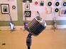 Microphone and memorabilia, Sun Studios. Microphones that Elvis used to sing his first hit, 