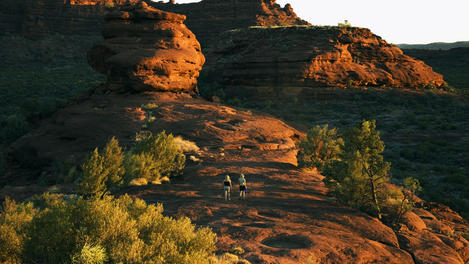 Hikers in James Range