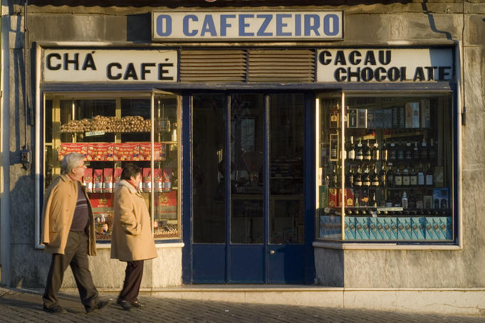 Storefronts on Rua Augusta Rosa.