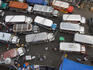 Overhead of jeepneys in main road of Divisoria Market.