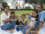 Family, from Quezon City, relaxing in Rizal Park.