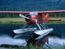 Float plane landed on lake.