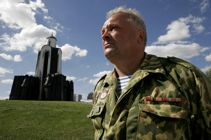 Portrait of Afghan war veteran now working as caretaker at Afghan war memorial.