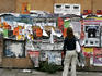Posters on wall in old Jewish quarter.