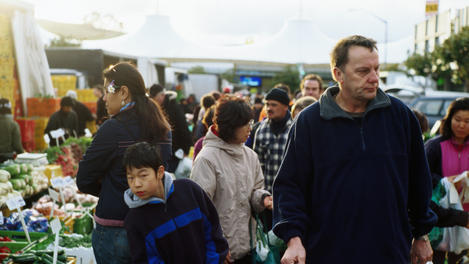 Shoppers at Polynesian 'Poly' Market, Porirua.