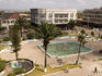 Overhead of fountain and colonial buildings surrounding Municipal Square.