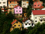 Houses on hills below 15th Century Alifakovac Muslim Cemetery.