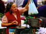 Trader at city market.