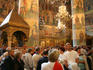 Crowd inside Assumption Cathedral, Kremlin.