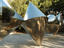 Bert Flugelman's 'Cones' sculpture outside Australian National Gallery.