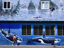 Ocean Port Hotel, town of Squamish, West Vancouver (mural by Skoda).