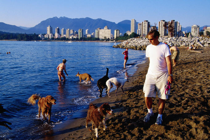 Looking towards the city from Vanier Park.