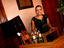 Shop assistant and perfume display, Marrakesh