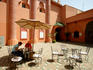 Cafe in entrance courtyard of Musee de Marrakesh.