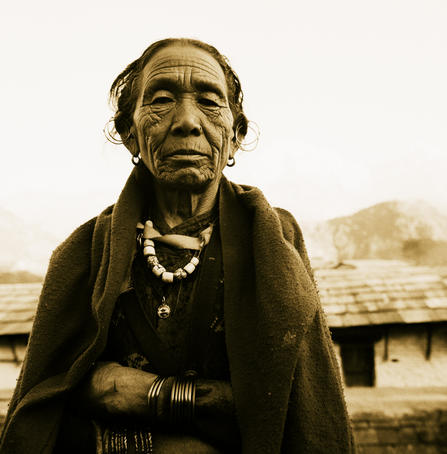 Portrait of elderly woman.