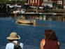 Swan's Island, women on dock.