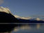 Snow covered hills above Lake Roca in Tierra del Fuego National Park.