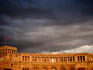 Storm clouds over Ministry of Finance and Economy building, Yerevan