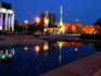 Ethem Bey Mosque, clock tower with Opera House.