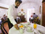 Breakfast service at La Hosteria hotel, Calle Bolivar.
