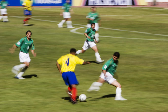 World Cup action: Bolivia (in green) playing Ecuador in ualifying round