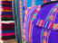 Detail of Bolivian textiles for sale.