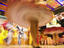 Swirling skirts of traditional dancers in motion at Pena Restaurant Huari.